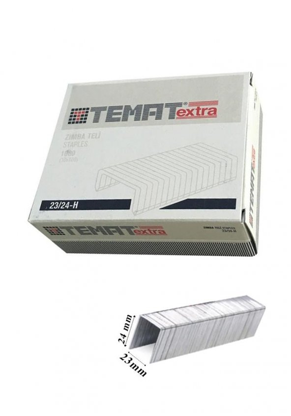 23/24 Zımba Teli Çelik Zımba Teli 1000 li 1 Paket 260 Sayfa Zımbalama Kapasitesi 23-24 - 3