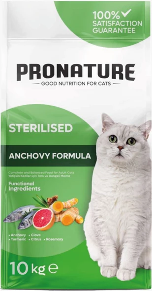 Pronature Hamsili ve Pirinçli Kısırlaştırılmış Yetişkin Kedi Maması 10 Kg