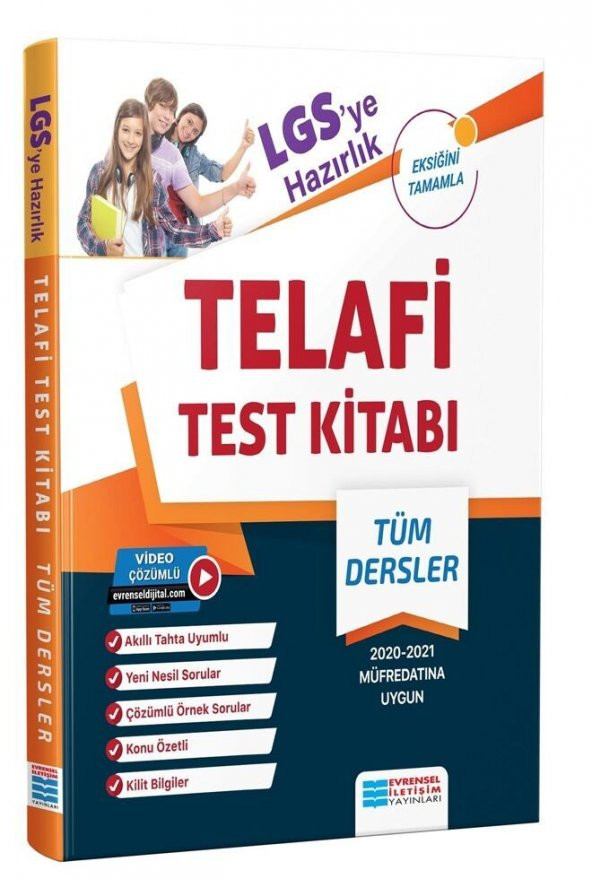8. Sınıf LGS ye Hazırlık Telafi Test Kitabı Video Çözümlü Evrensel İletişim