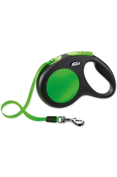 Flexi Neon Yesil Otomatik Serit Tasma Medium 5 Mt 25 kg