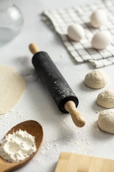 Bambu Saplı Silikon Gövdeli Siyah Merdane-Orta Boy(30 cm x 4,5 cm) - 3