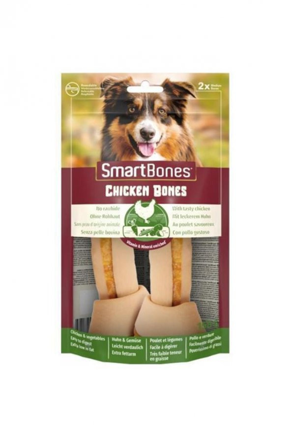 Smart Bones Orta Irk Köpekler Için Tavuklu Dügümlü Kemik 158gr (2li)