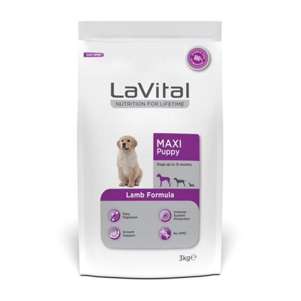 LaVital Maxi Kuzu Et Büyük Irk Yavru Köpek Maması 3 KG