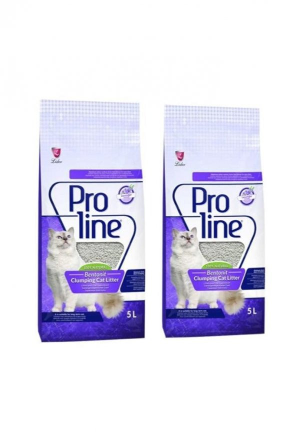 Pro Line Lavanta Kokulu Bentonit Kedi Kumu 5 lt 2 Adet