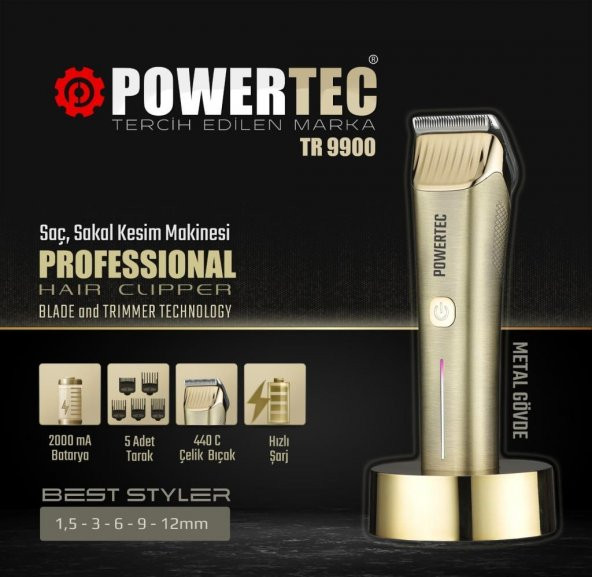 Powertec Tr-9900 Saç ve Sakal Tıraş Makinesi