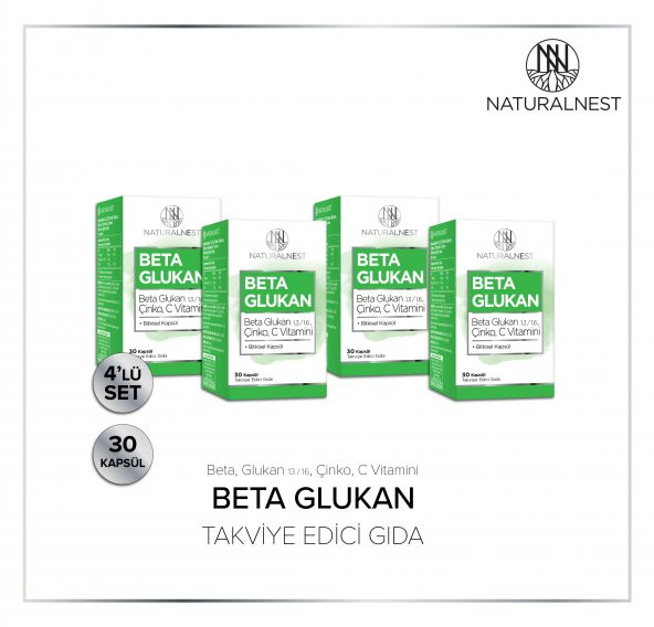Naturalnest 1,3/1,6 Beta Glukan Çinko Vitamin C Içeren Takviye Edici Gıda 30 Kapsül 4 Kutu