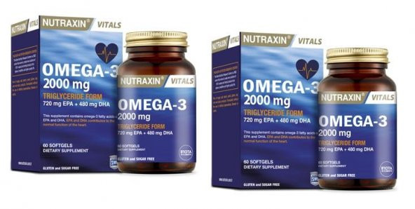 Nutraxin Omega 3 2000 mg 60 Tablet x 2 adet