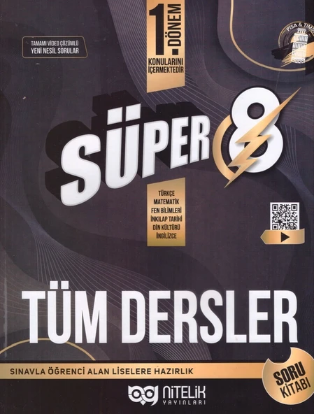 NİTELİK 8.SINIF YENİ NESİL SÜPER 1. DÖNEM TÜM DERSLER SORU