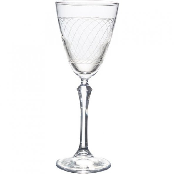 Kcd Linda Kesme El Dekor Yaldızlı Desenli Cam 6 Adet Ayaklı Bardak Kadeh - Resim 2