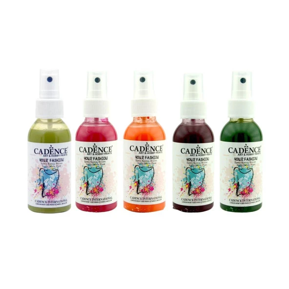 CADENCE SPREY KUMAŞ BOYASI 100ML 5Lİ SET