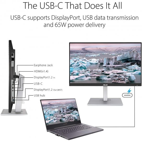 ASUS PROART PA278CV 27 2K IPS 2560x1440 5MS DP MINIDP HDMI DVI USB 3 0x4 MM VESA MONİTöR - 5