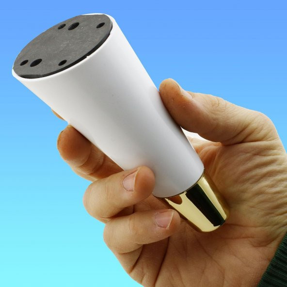 Lüks Mobilya Kanepe Sehpa TV Ünitesi Koltuk Ayağı 12 cm Beyaz Altın Ayak - Resim 6