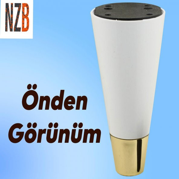 Lüks Mobilya Kanepe Sehpa TV Ünitesi Koltuk Ayağı 12 cm Beyaz Altın Ayak - Resim 7