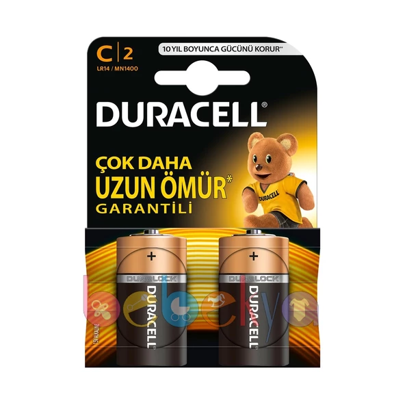 Duracell Orta Boy Pil 2 li C Tipi Alkalin Pil