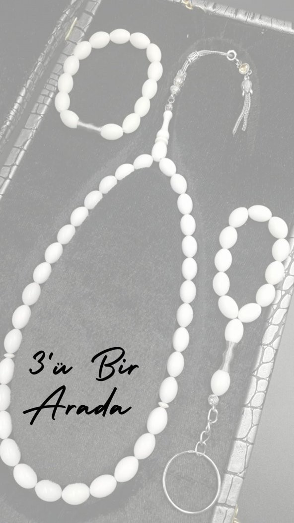 Corian (mermer) Taşı Tesbih (bileklik Ve Anahtarlık Hediyeli) - 4