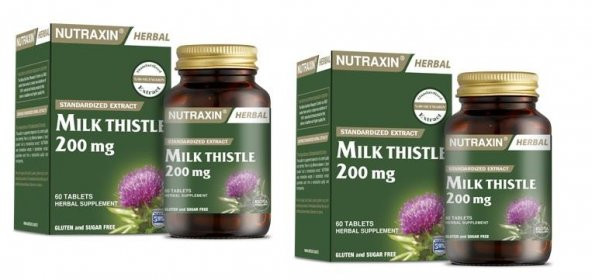 Nutraxin Milk Thistle 200 mg 60 Tablet x 2 adet