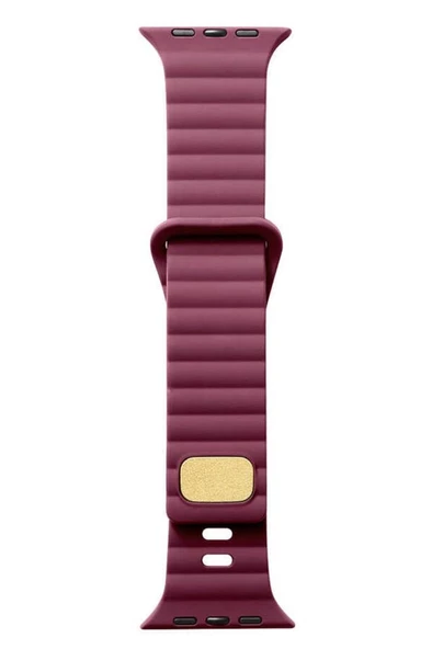 Apple Watch Ultra 49mm Uyumlu KRD-73 Şerit Tasarım Lüx Silikon Kordon - 12