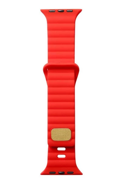 Apple Watch Ultra 49mm Uyumlu KRD-73 Şerit Tasarım Lüx Silikon Kordon - 11