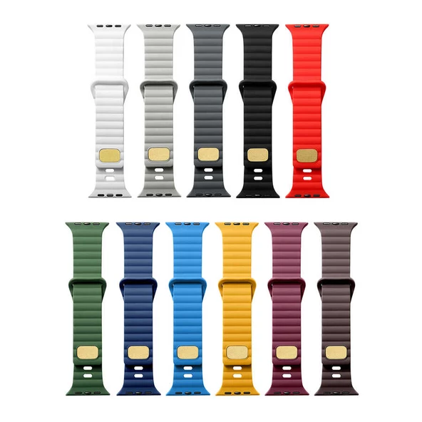 Apple Watch Ultra 49mm Uyumlu KRD-73 Şerit Tasarım Lüx Silikon Kordon - 3