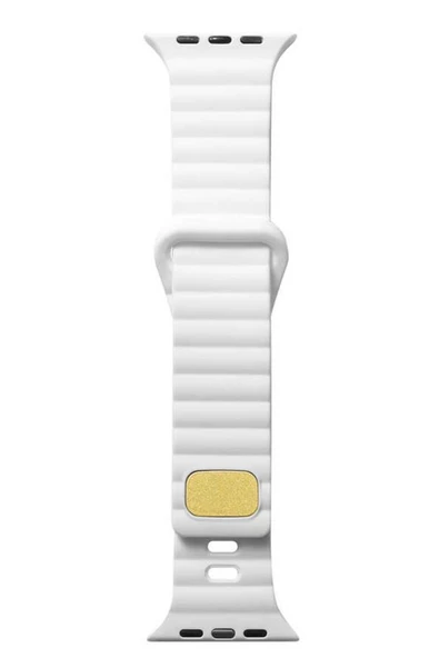 Apple Watch Ultra 49mm Uyumlu KRD-73 Şerit Tasarım Lüx Silikon Kordon - 9