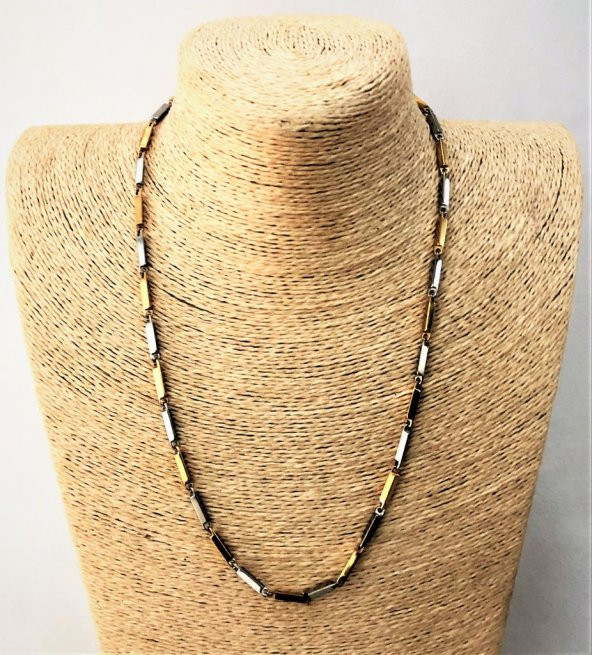 316L CERRAHİ ÇELİK GOLD/GÜMÜŞ 55 CM 3MM KALINLIK ÇELİK KOLYE-ÇKOL86 - 2