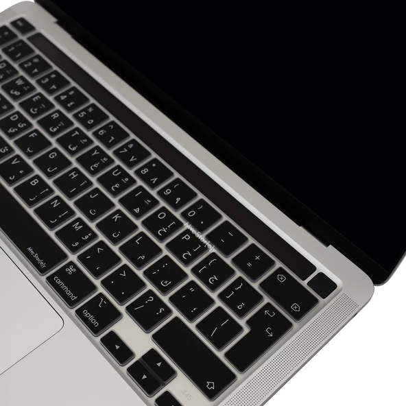 Arapca MacBook Pro Klavye Koruyucu – 13 Inc Silikon Kapak M1 M2 Uyumlu UK Ters L Enter - Resim 6