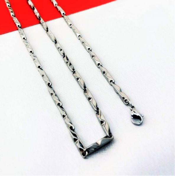 316L CERRAHİ ÇELİK 2 MM 55 CM ÇELİK KOLYE-ÇKOL92 - 4