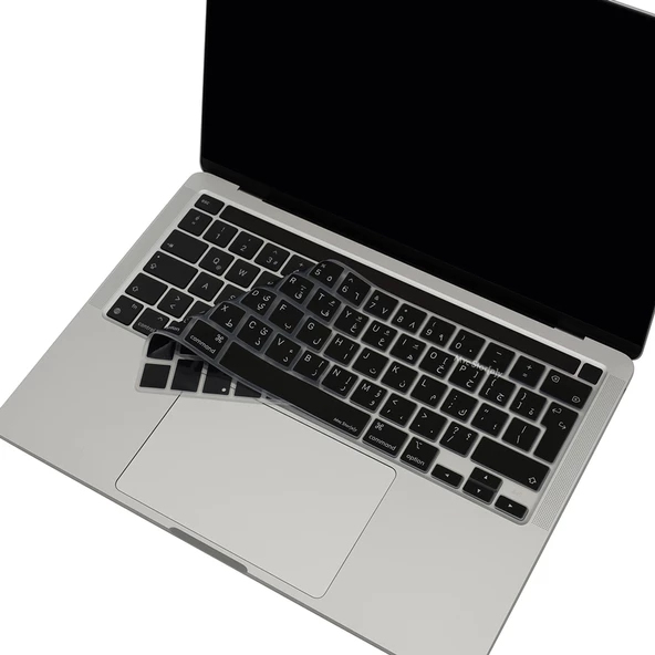 Arapca MacBook Pro Klavye Koruyucu – 13 Inc Silikon Kapak M1 M2 Uyumlu UK Ters L Enter - Resim 8