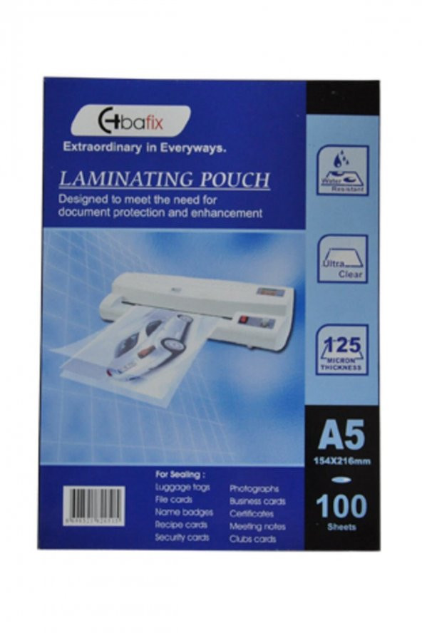 Laminasyon Filmi A5 125 Mıc 100 Lü 154-216