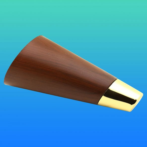 Lüks Mobilya Sehpa TV Ünitesi Koltuk Ayağı 12 cm Kahverengi Ahşap Desenli Gold Ayak - 3