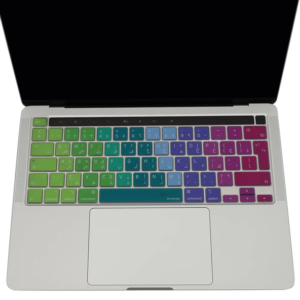 Arapça Klavye Macbook Pro Kılıf M1-M2, 13inç Dazzle (Touchbarlı) A2338 A2289 A2251 A2141 UK Enter ile Uyumlu - 3