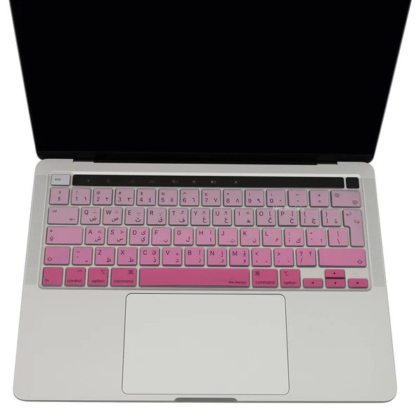 Arapça Klavye Macbook Pro Kılıf M1-M2, 13inç Gradient (Touchbarlı) A2338 A2289 A2251 A2141 UK Enter ile Uyumlu - 3
