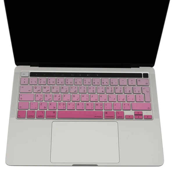 MacBook Pro Touch Bar Klavye Koruyucu UK Arapça Silikon İnce Yıkanabilir 13 M1-M2 ve 16 inç Uyumlu - Resim 3