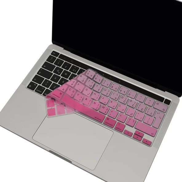 Arapça Klavye Macbook Pro Kılıf M1-M2, 13inç Gradient (Touchbarlı) A2338 A2289 A2251 A2141 UK Enter ile Uyumlu - 5