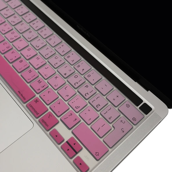 MacBook Pro Touch Bar Klavye Koruyucu UK Arapça Silikon İnce Yıkanabilir 13 M1-M2 ve 16 inç Uyumlu - Resim 2