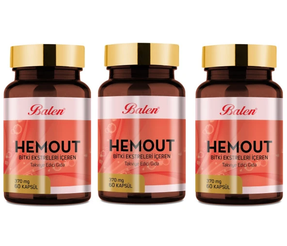 3 Adet Balen Hemout Bitki Ekstreleri Içeren 60 Kapsül 370 Mg. - 1