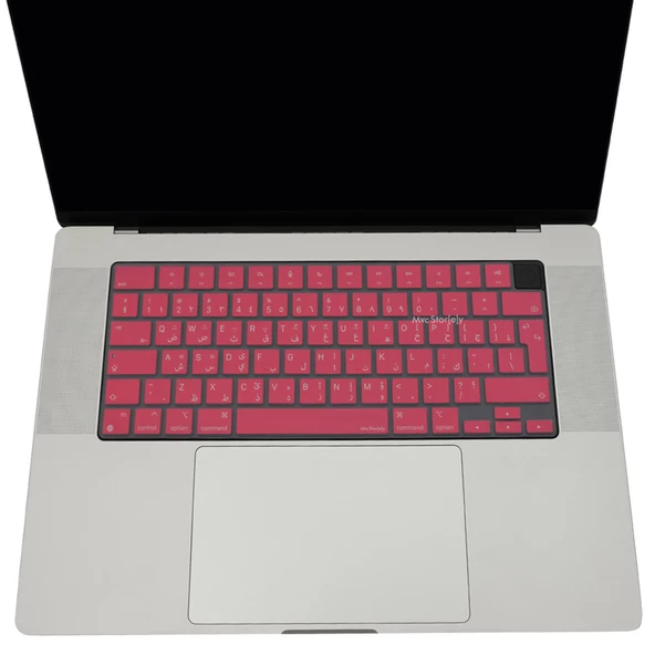 MacBook klavye koruyucu Arapça baskı silikon UK Enter Türkçe Q Air Pro 13.6 15.3 14.2 16.2 inç - 7