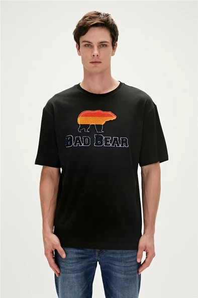 Bad Bear TRIPART T-SHIRT NIGHT Erkek Tişört Siyah S-XXL