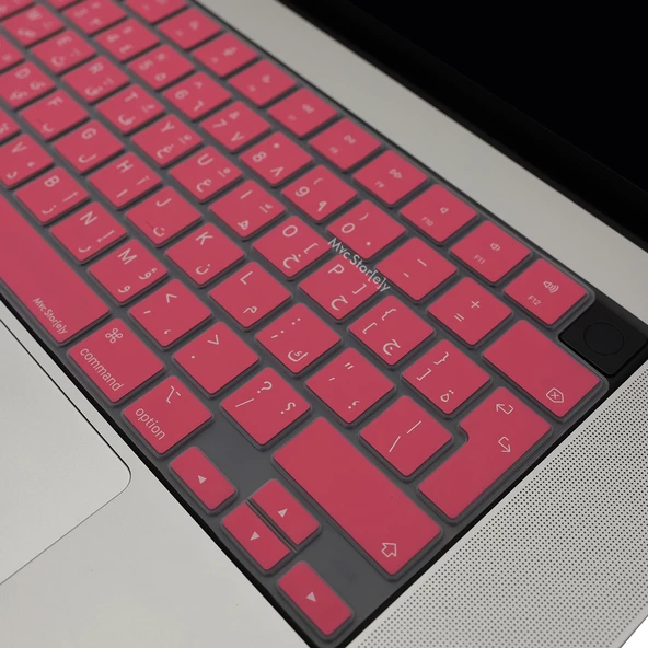 MacBook klavye koruyucu Arapça baskı silikon UK Enter Türkçe Q Air Pro 13.6 15.3 14.2 16.2 inç - 8
