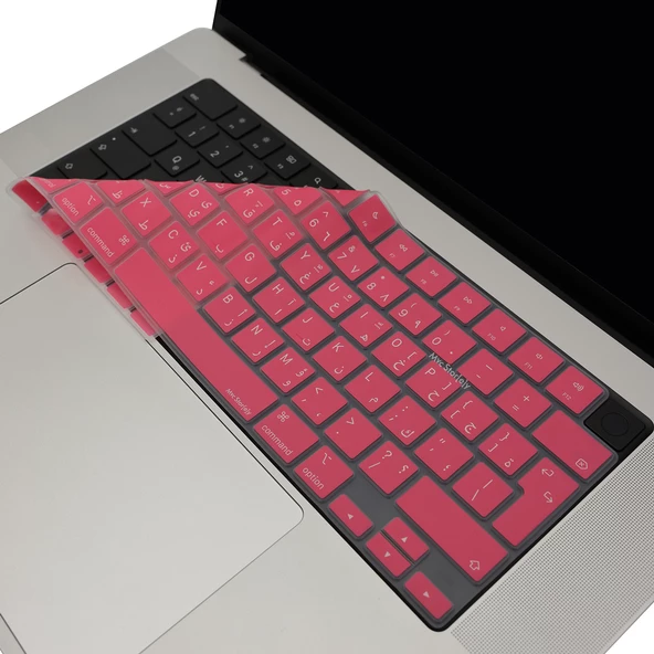 MacBook klavye koruyucu Arapça baskı silikon UK Enter Türkçe Q Air Pro 13.6 15.3 14.2 16.2 inç - 3