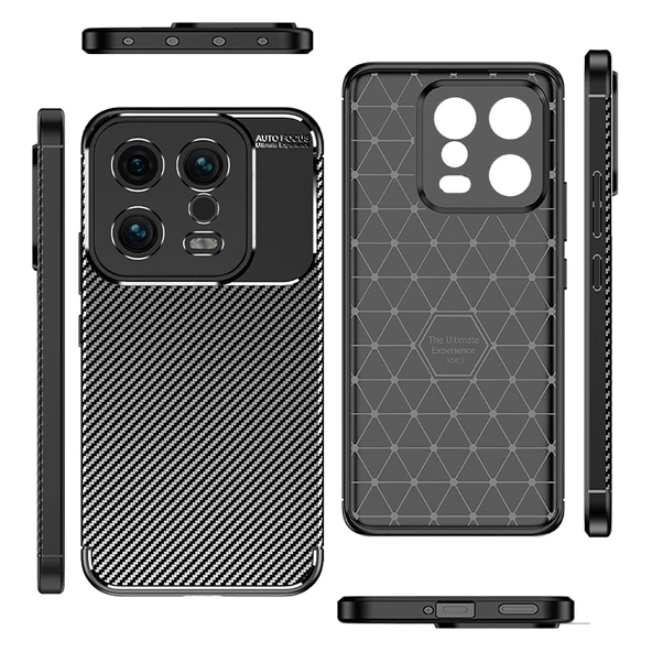 Xiaomi Mi 13 Kılıf Zore Negro Karbon Tasarım Silikon Kılıf - Resim 4