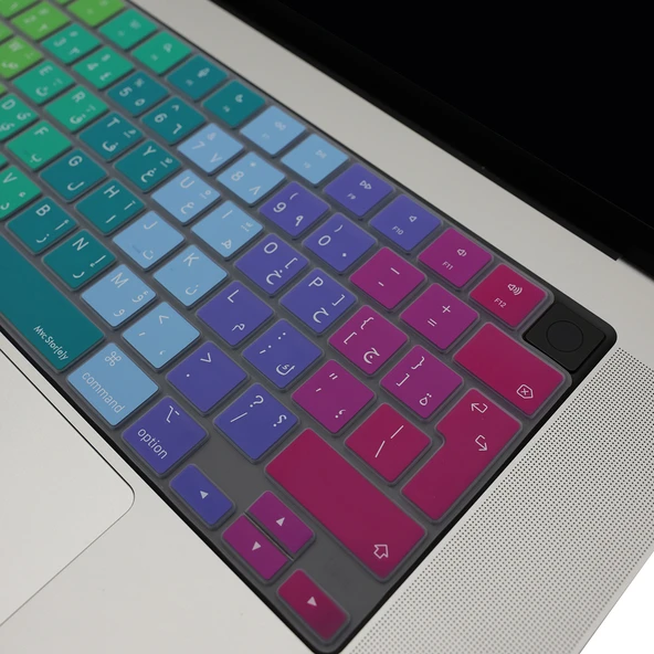 Arapça Klavye Koruyucu UK Enter MacBook Air 13 15 inç Pro 14 16 inç ile uyumlu Ultra İnce Silikon - Resim 2