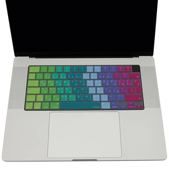 Arapça Klavye Koruyucu UK Enter MacBook Air 13 15 inç Pro 14 16 inç ile uyumlu Ultra İnce Silikon - Resim 3
