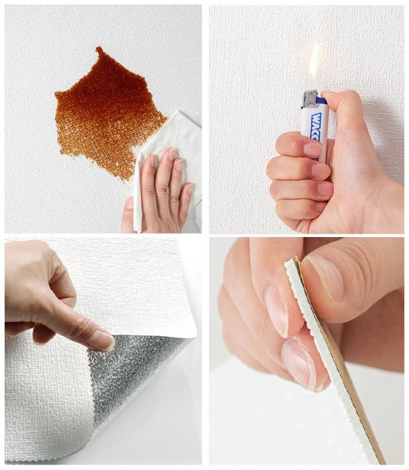 Renkli Duvarlar 50x280 Cm Kendinden Yapışkanlı Alüminyum Folyolu Isı Ses Yalıtımlı Duvar Kağıdı Paneli Dekor Beyaz - 5