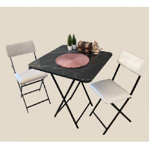 Tubix Masa Sandalye Katlanır Bistro Takımı 60cm Kare - 4