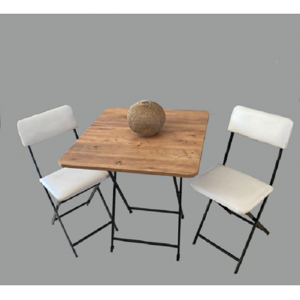 Tubix Masa Sandalye Katlanır Bistro Takımı 60cm Kare - 6