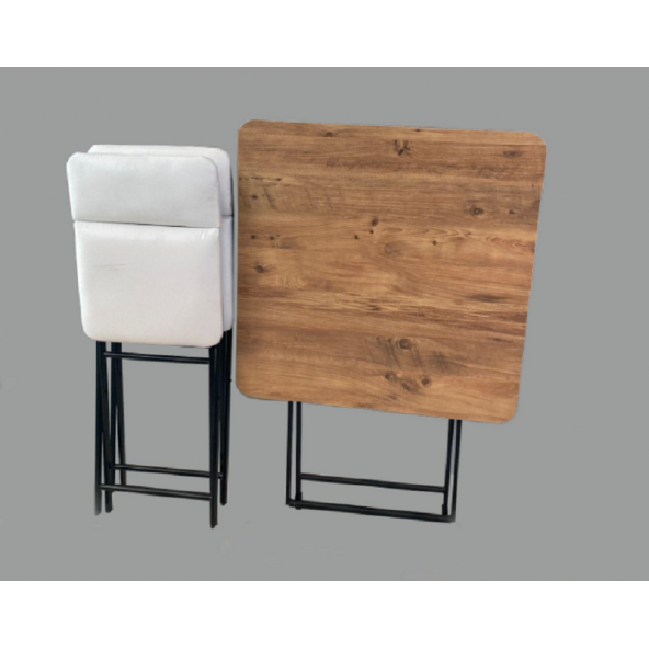 Tubix Masa Sandalye Katlanır Bistro Takımı 60cm Kare - 7