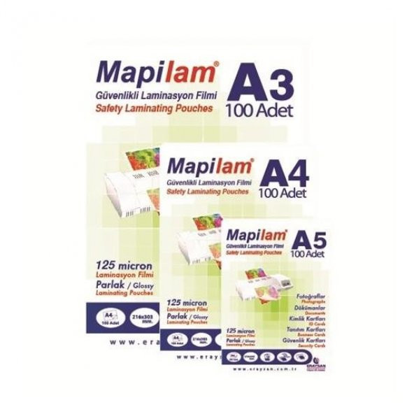 MAPILAM LAMINASYON FILMI A4 125 mıc.100 LU