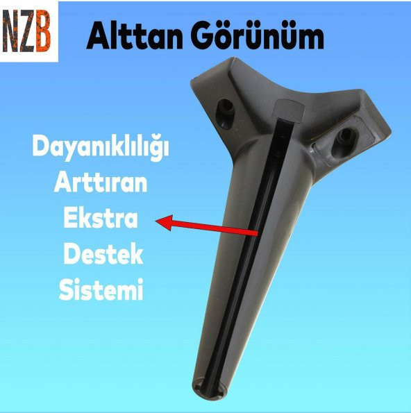 Lüks Mobilya Kanepe Sehpa TV Ünitesi Koltuk Ayağı 24 cm Siyah Baza Ayak - Resim 4
