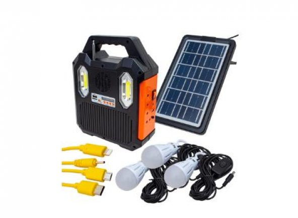 Everton Rt-903 Solar Panelli 3 Ampüllü Usb-Mp3-Radyo Destekli Solar Işıldak Fener